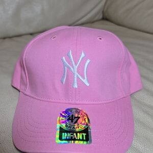 47 Brand INFANT Baby New York Yankees Pink Unisex Gift NY Logo Cap Hat